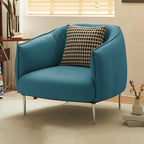 Fauteuil lounge moderne en cuir noir pour salon