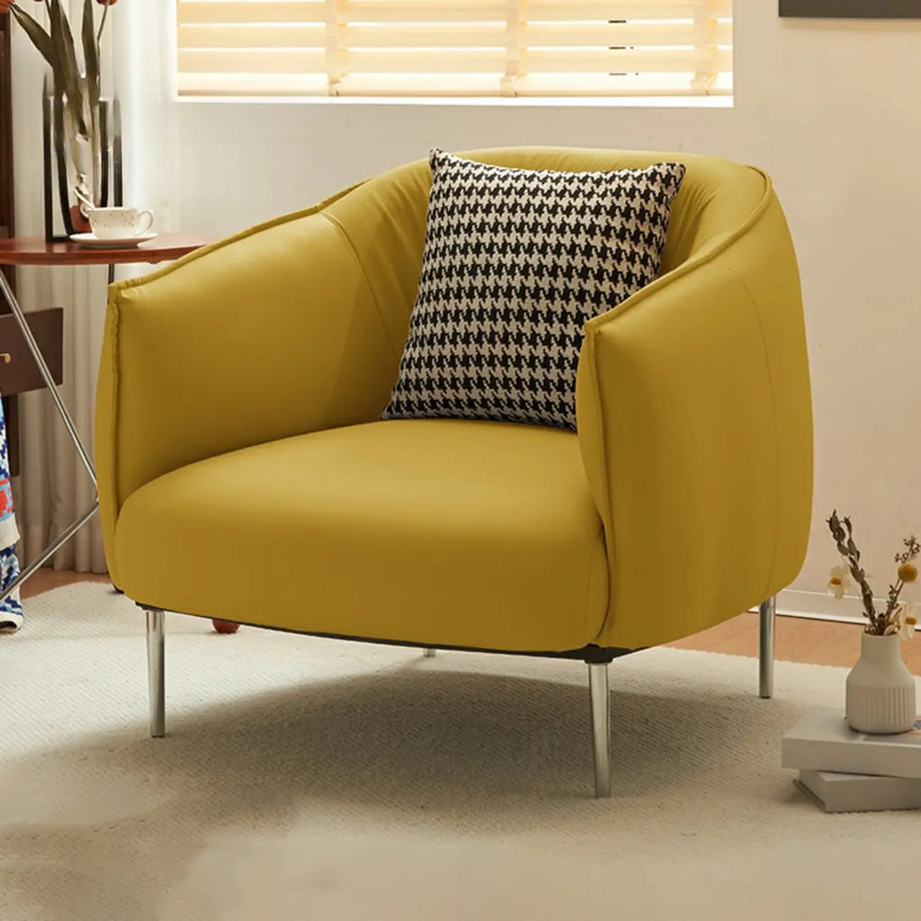 Fauteuil lounge moderne en cuir noir pour salon