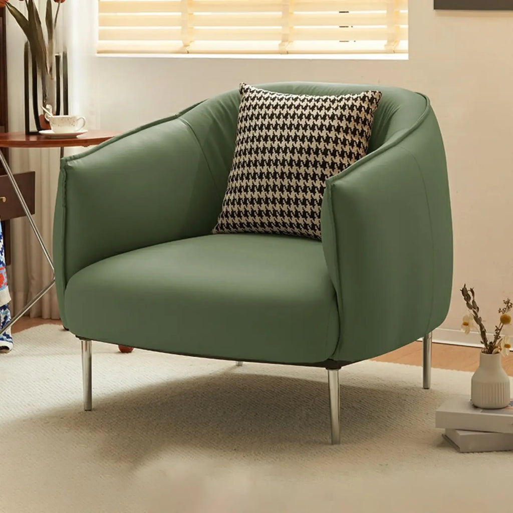 Fauteuil lounge moderne en cuir noir pour salon