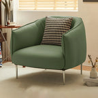 Fauteuil lounge moderne en cuir noir pour salon
