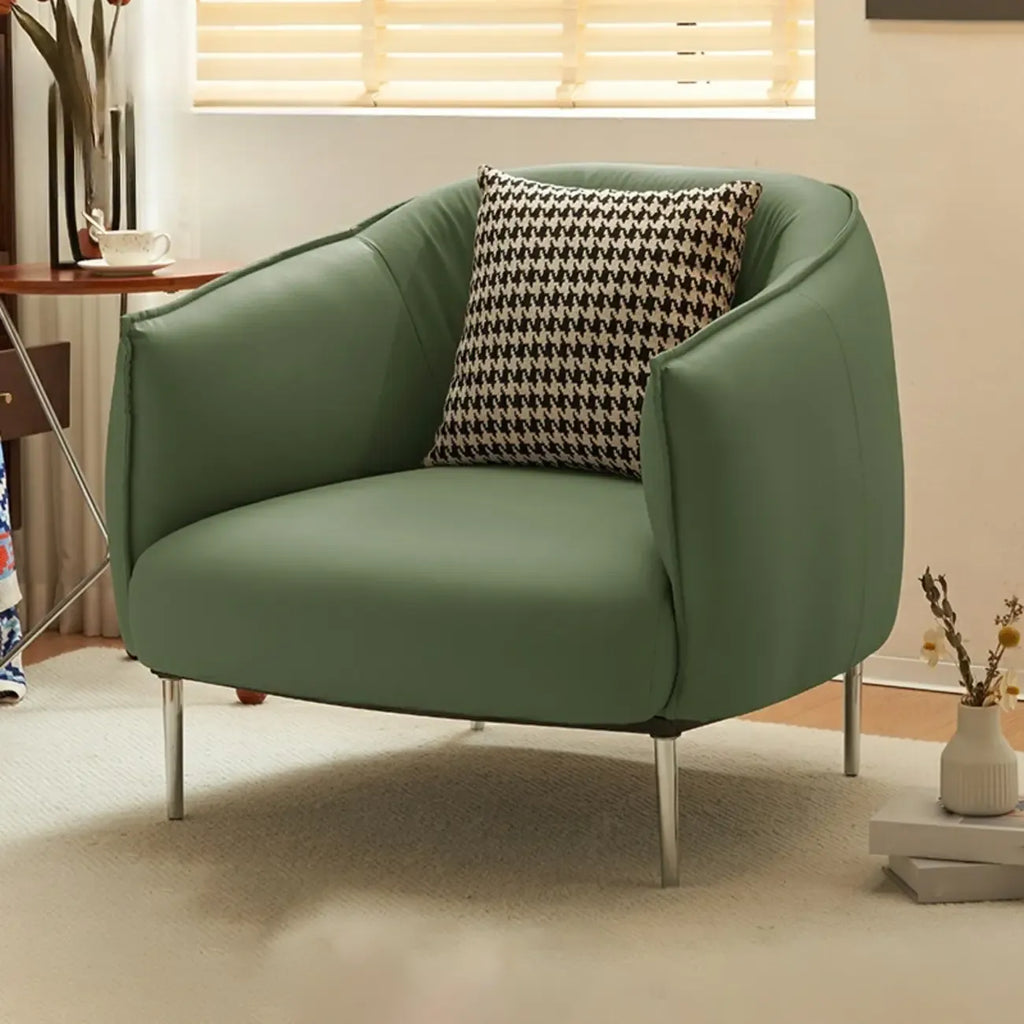 Fauteuil lounge moderne en cuir noir pour salon