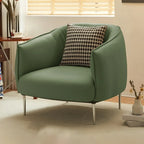 Fauteuil lounge moderne en cuir noir pour salon