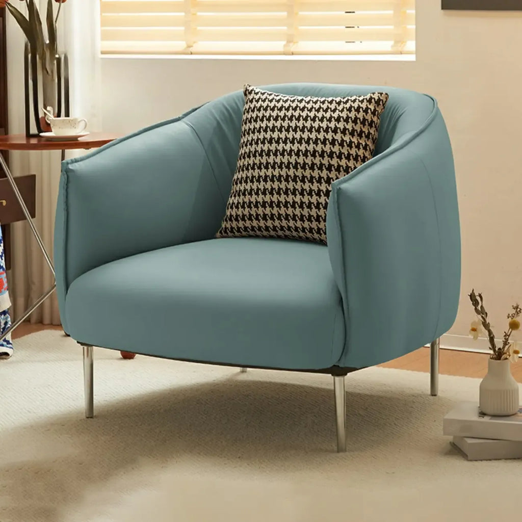 Fauteuil lounge moderne en cuir noir pour salon