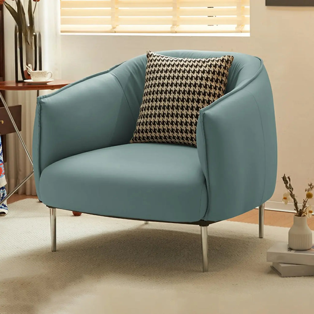 Fauteuil lounge moderne en cuir noir pour salon