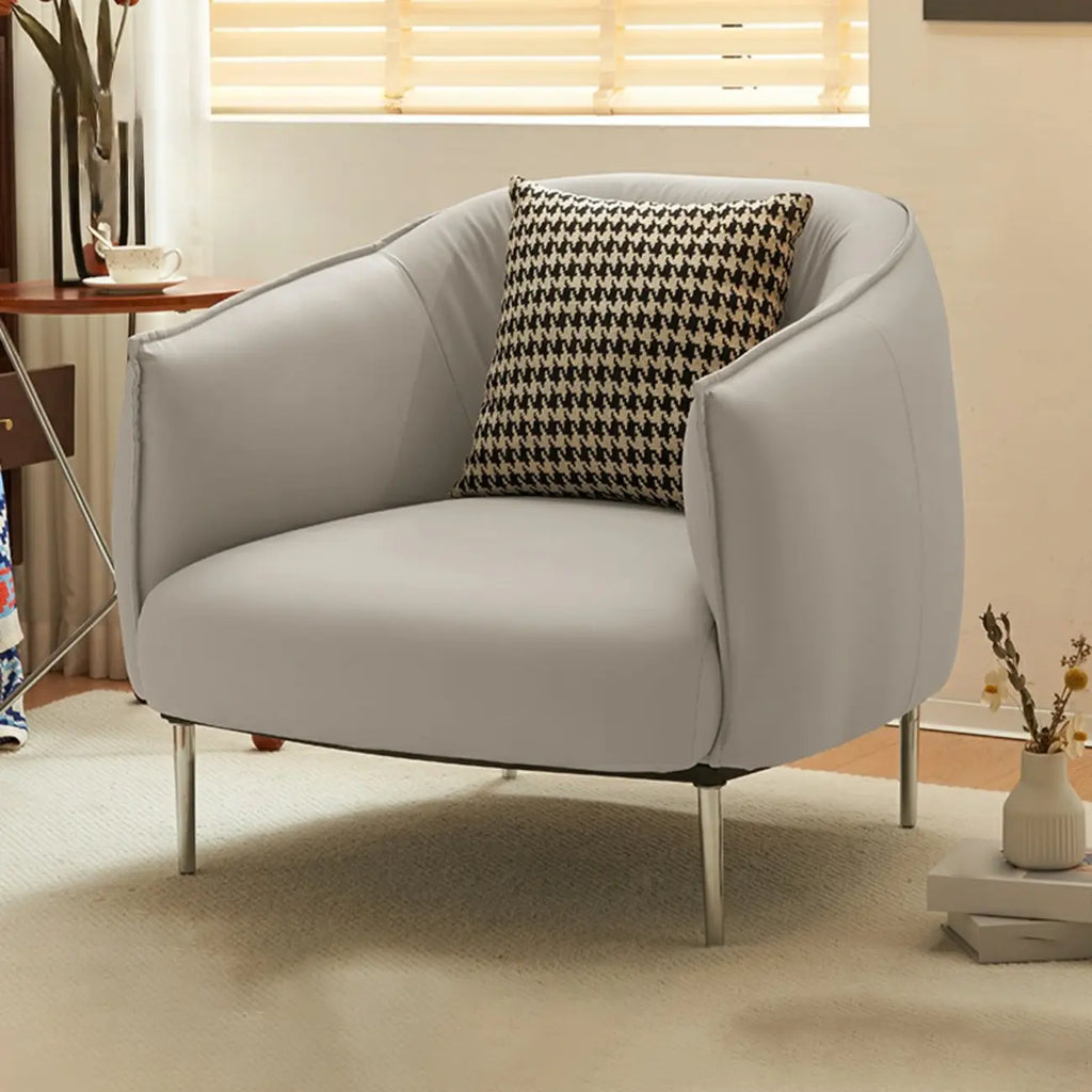 Fauteuil lounge moderne en cuir noir pour salon