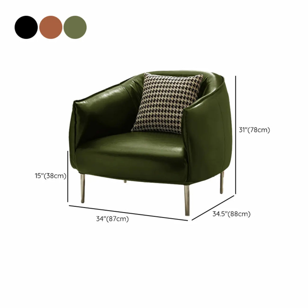 Fauteuil lounge moderne en cuir noir pour salon