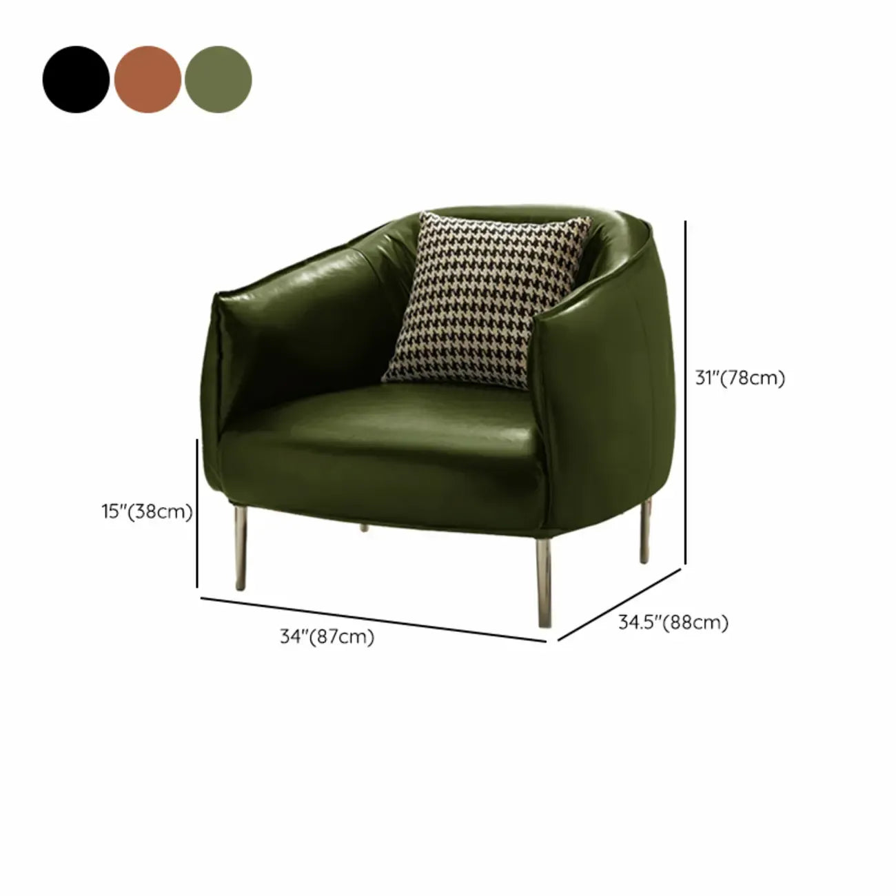 Fauteuil lounge moderne en cuir noir pour salon