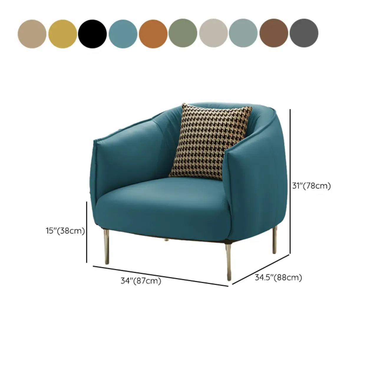 Fauteuil lounge moderne en cuir noir pour salon