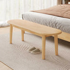 Banc Art Déco en bois massif naturel avec pieds droits