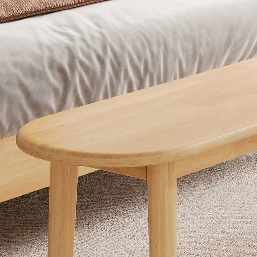 Banc Art Déco en bois massif naturel avec pieds droits