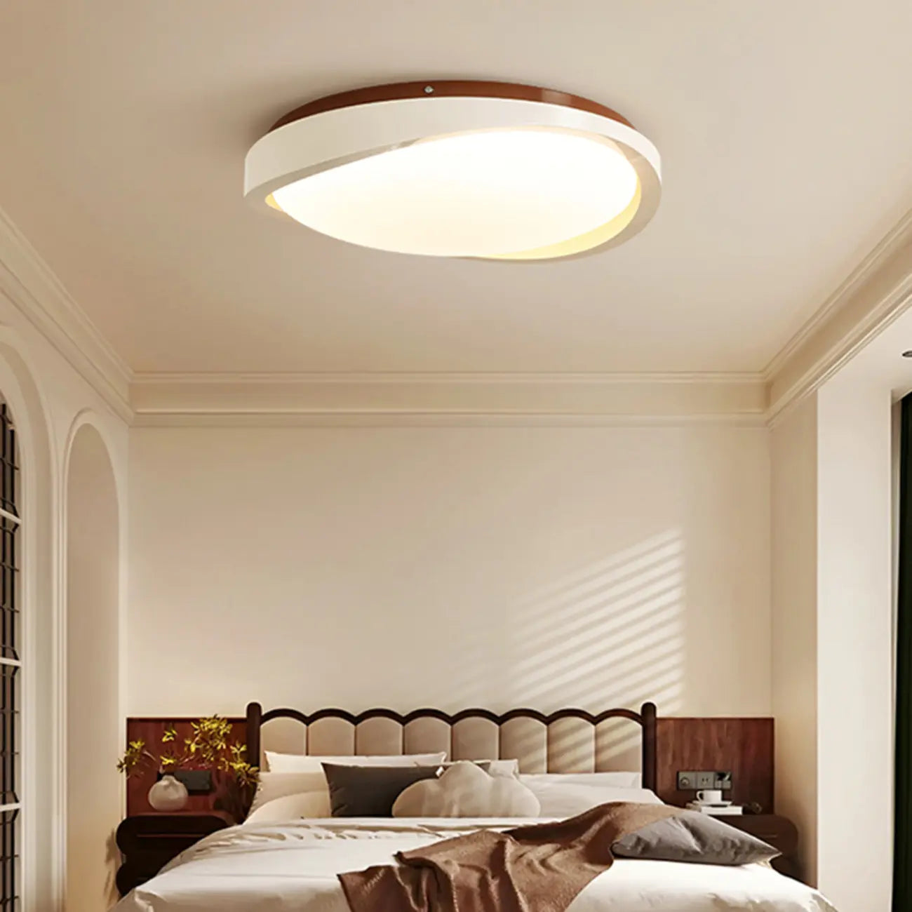 Plafonnier LED rond blanc moderne à intensité variable, encastré