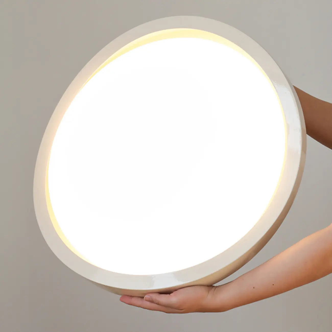 Plafonnier LED rond blanc moderne à intensité variable, encastré
