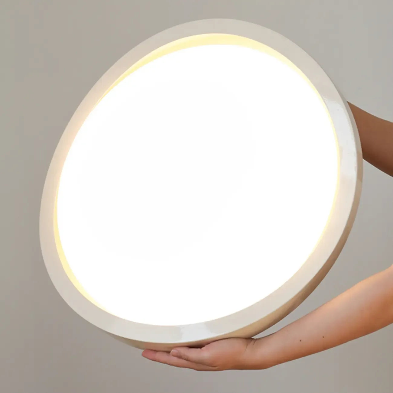 Plafonnier LED rond blanc moderne à intensité variable, encastré