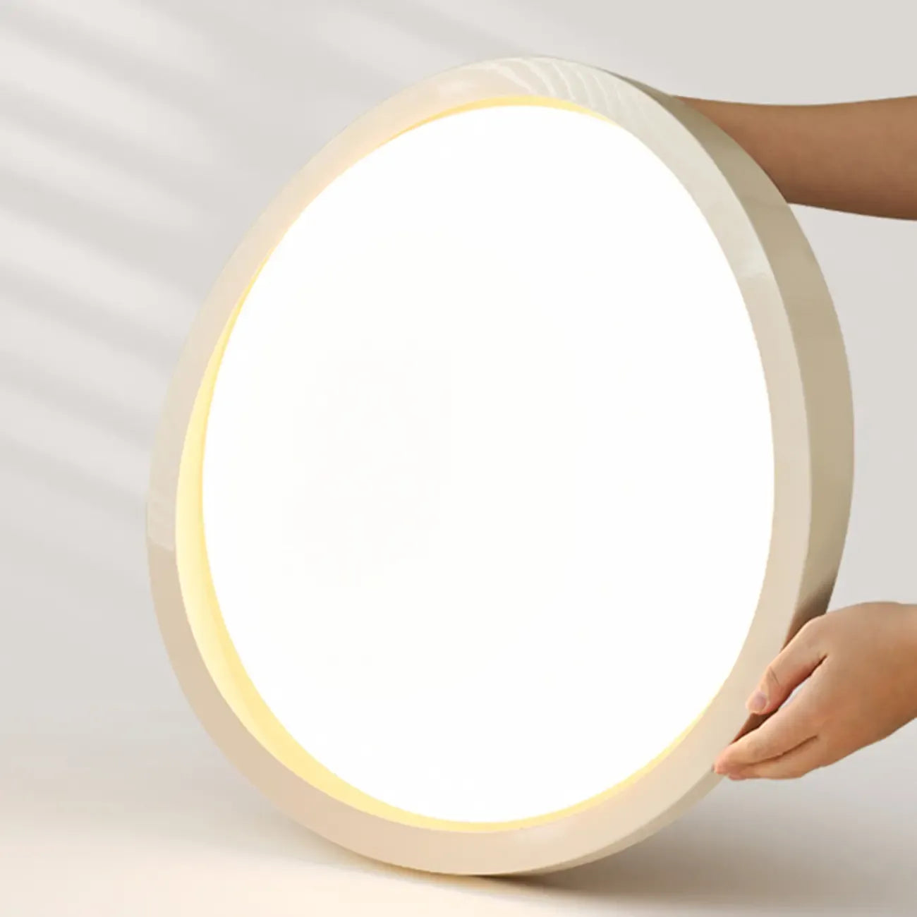 Plafonnier LED rond blanc moderne à intensité variable, encastré