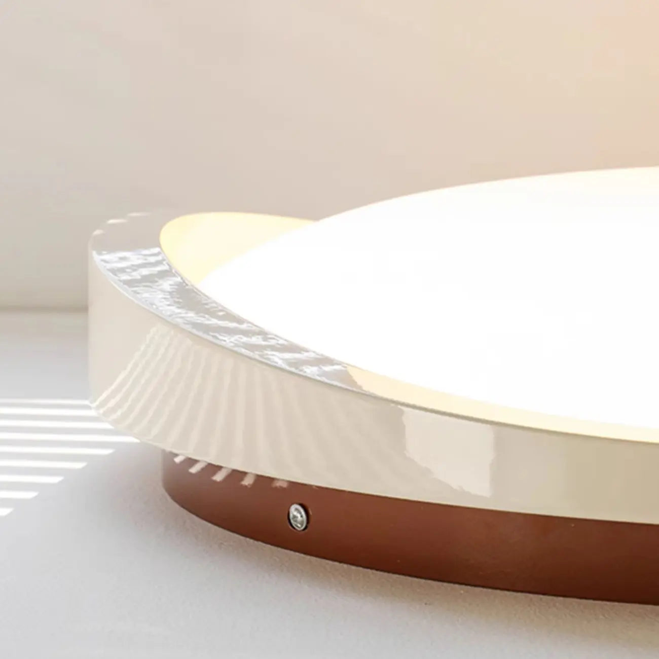 Plafonnier LED rond blanc moderne à intensité variable, encastré