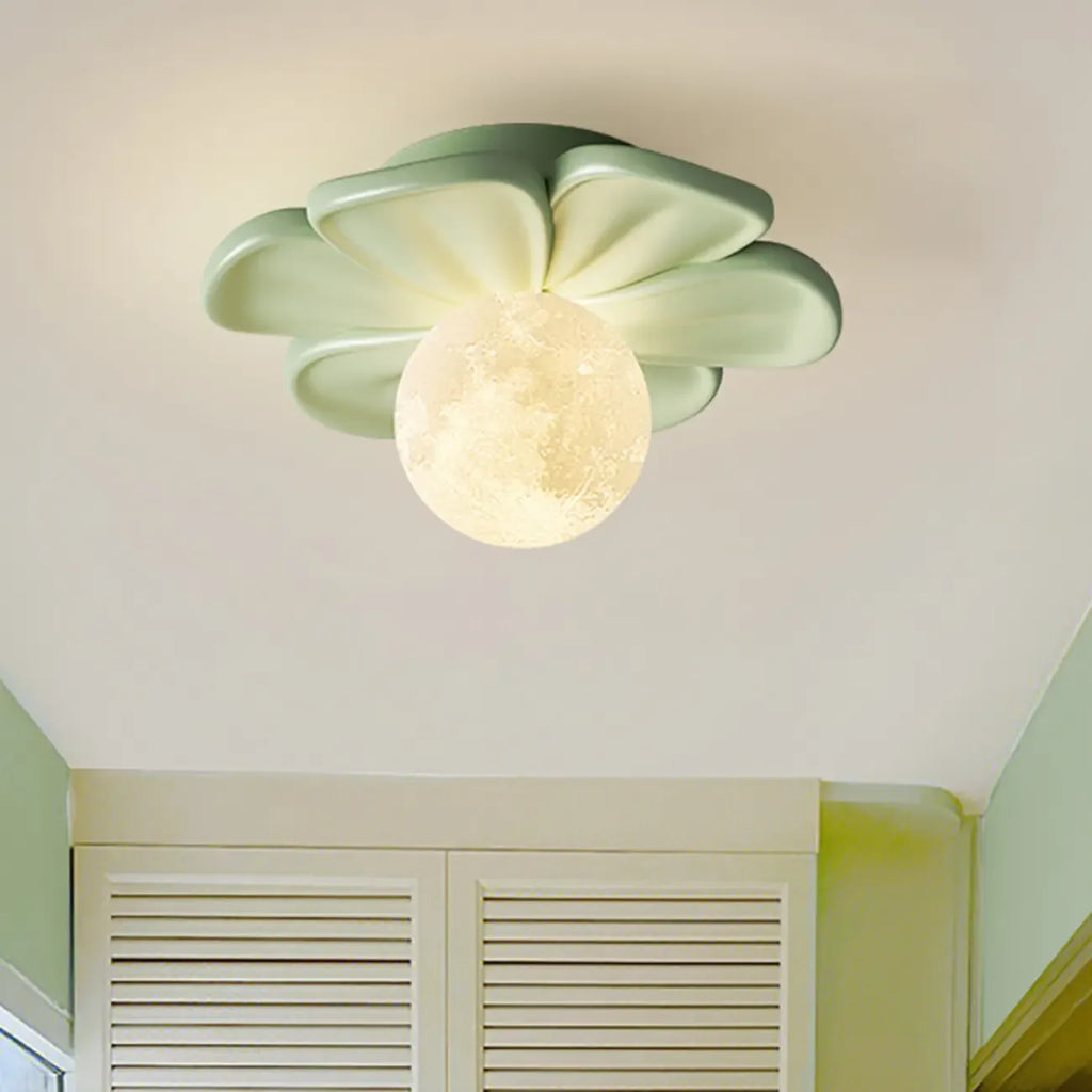 Plafonnier semi-encastré moderne en résine avec globe pour salon