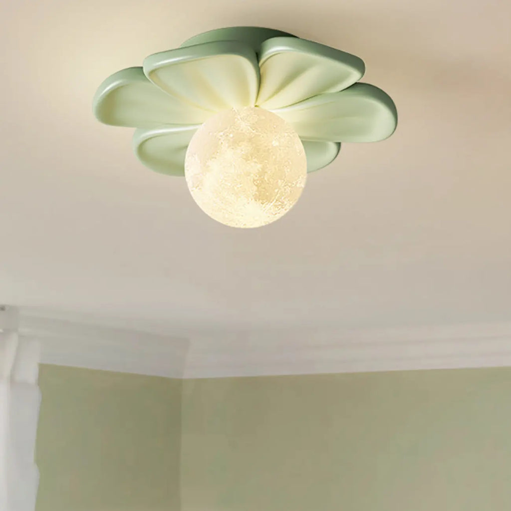 Plafonnier semi-encastré moderne en résine avec globe pour salon