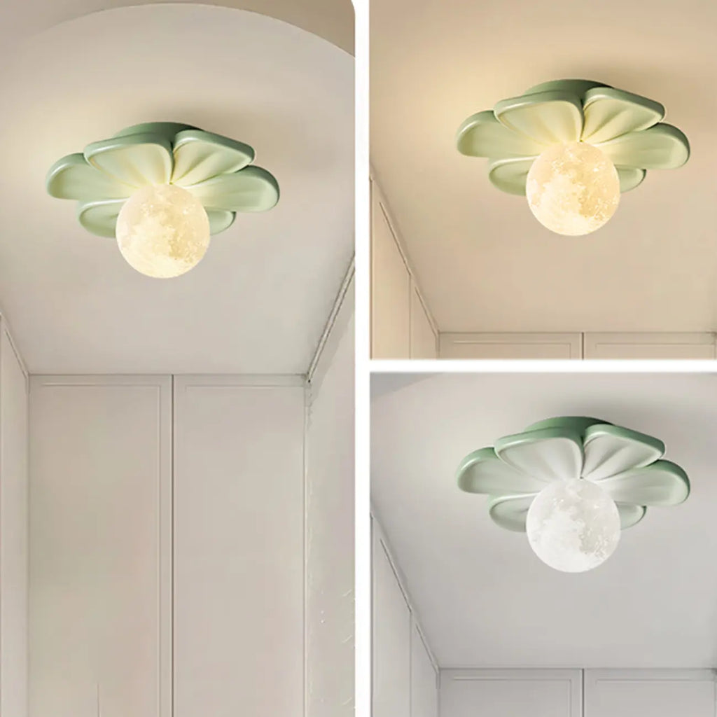 Plafonnier semi-encastré moderne en résine avec globe pour salon