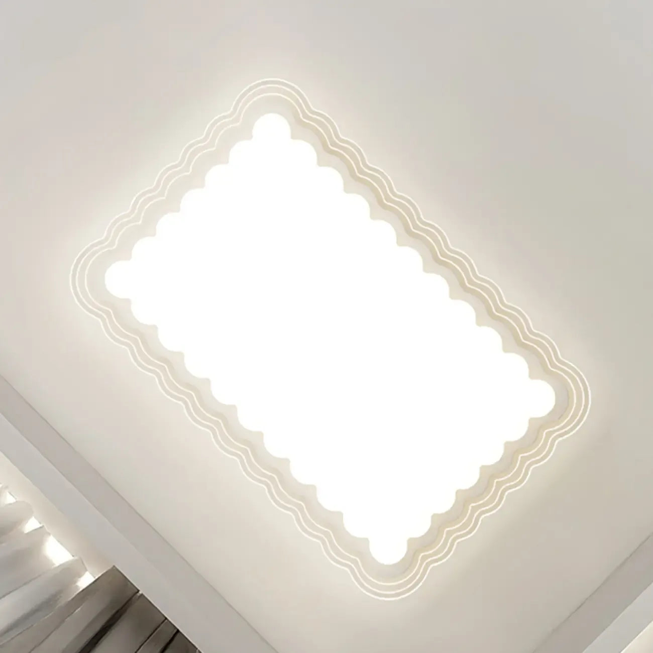 Plafonnier rectangulaire moderne blanc artistique
