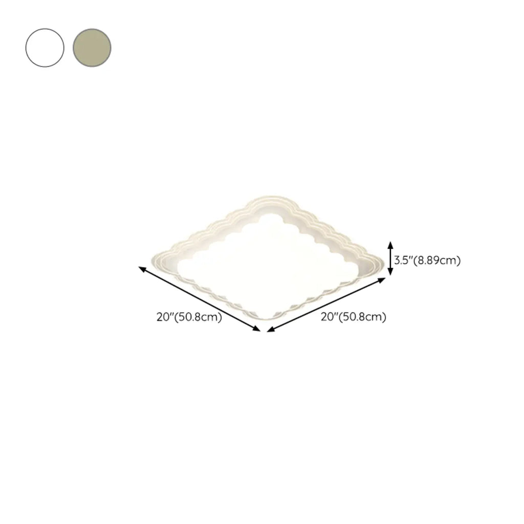 Plafonnier rectangulaire moderne blanc artistique