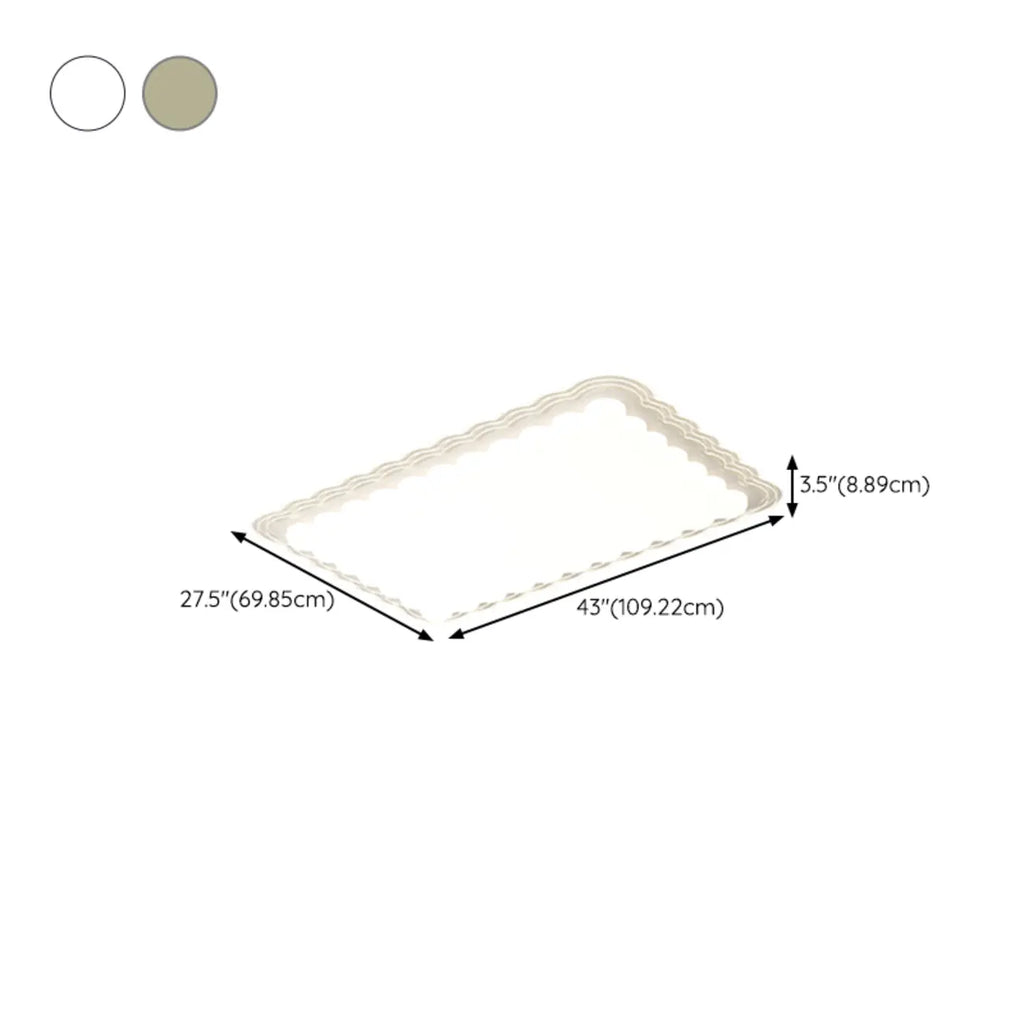 Plafonnier rectangulaire moderne blanc artistique