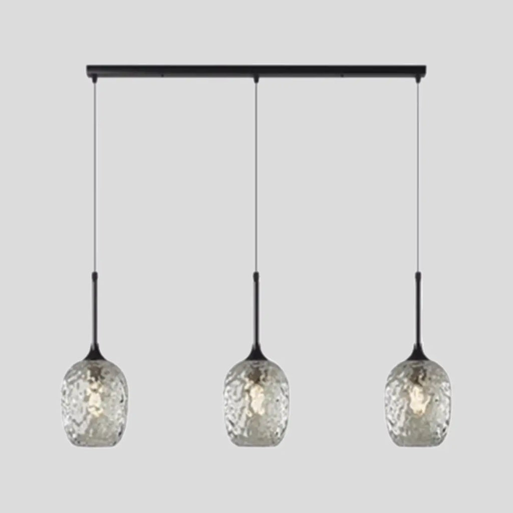 Lampade a sospensione regolabili a 3 luci in vetro per cucina