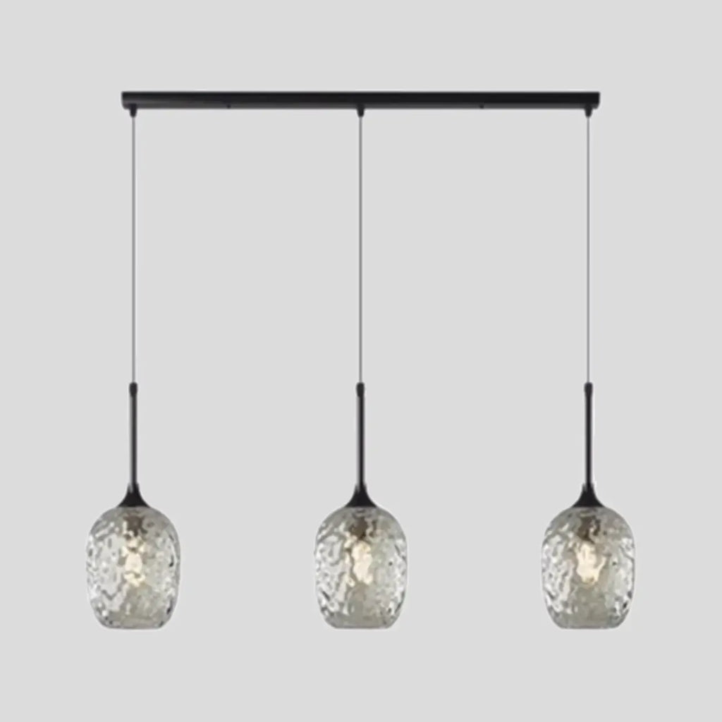 Lampade a sospensione regolabili a 3 luci in vetro per cucina