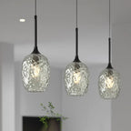 Lampade a sospensione regolabili a 3 luci in vetro per cucina