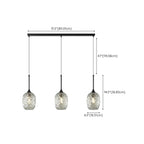 Lampade a sospensione regolabili a 3 luci in vetro per cucina