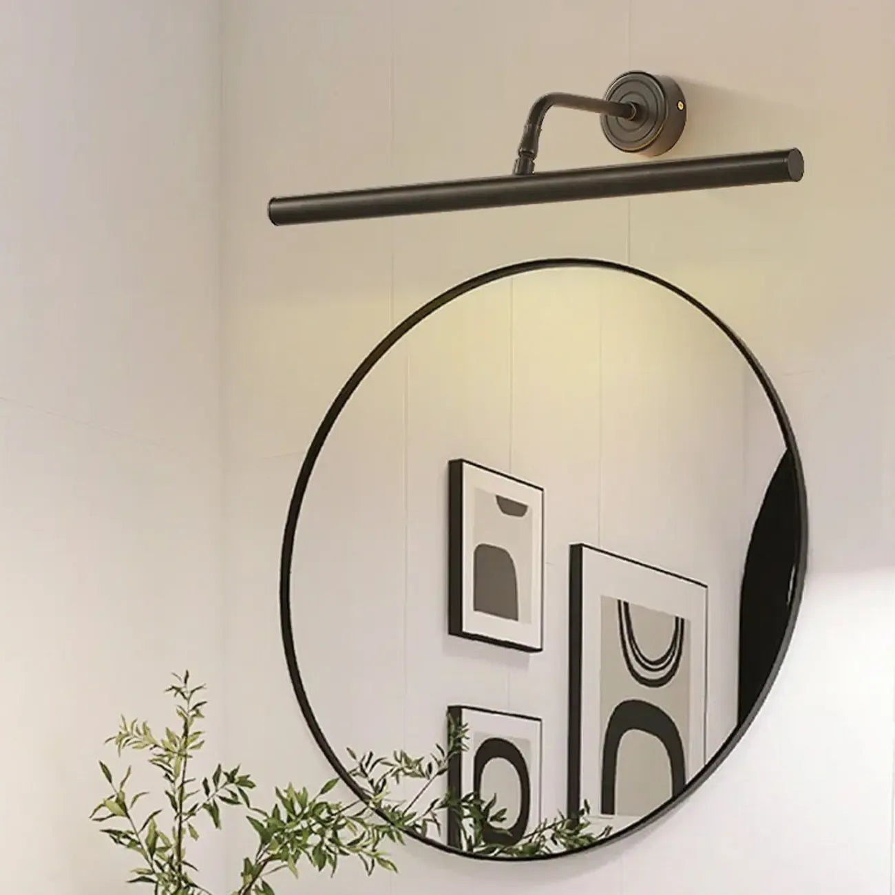 Abat-jour moderne en métal noir pour lampe de salle de bain à LED