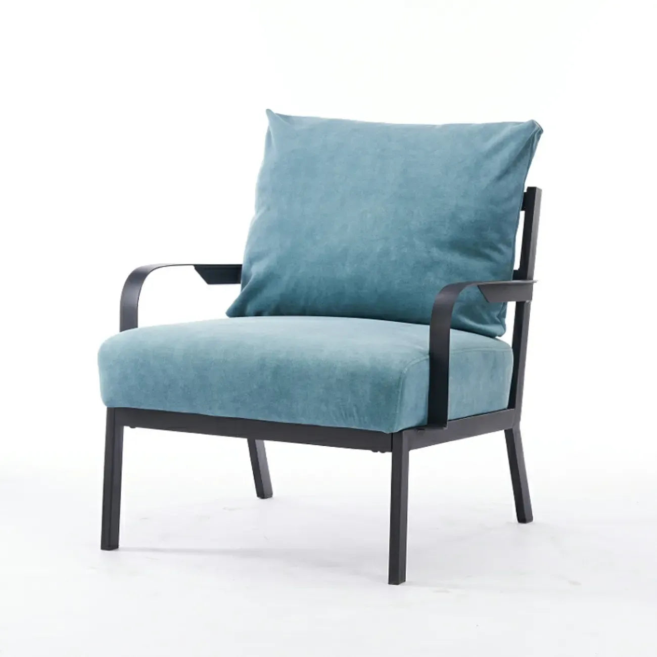 Fauteuil moderne en tissu et métal beige, design ergonomique