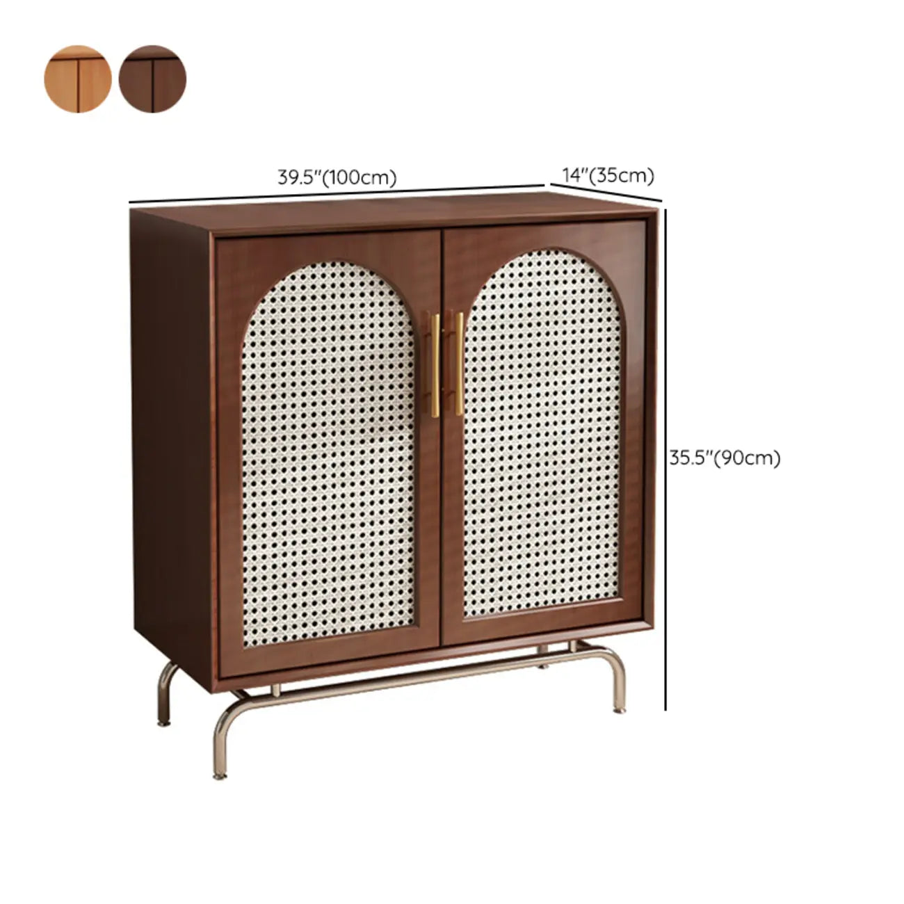 Meuble de rangement moderne à façade en bois noir tressé pour salon