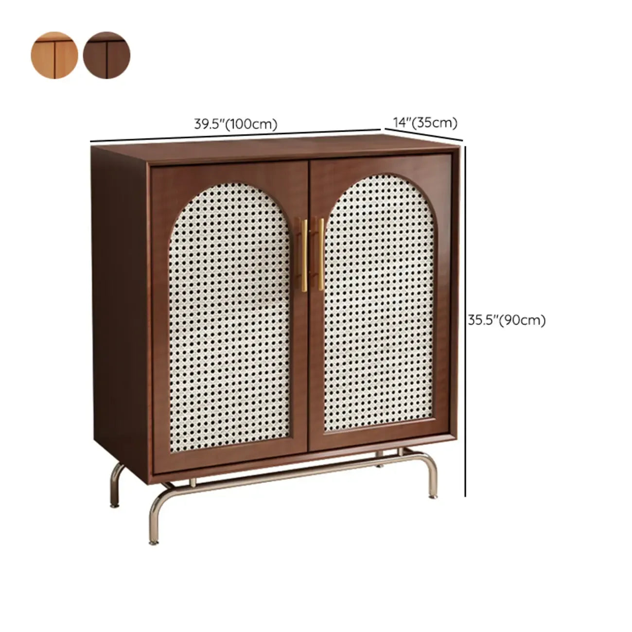 Meuble de rangement moderne à façade en bois noir tressé pour salon