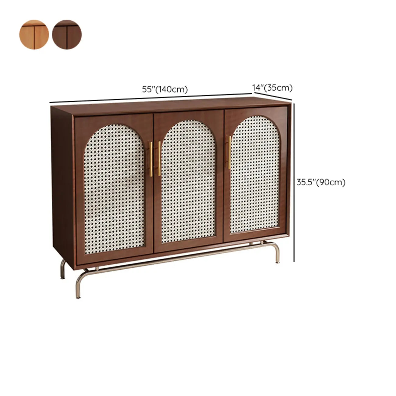 Meuble de rangement moderne à façade en bois noir tressé pour salon
