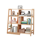 Libreria a Scala Aperta a 5 Ripiani in Legno di Noce