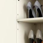 Meuble à chaussures d'entrée moderne, grand format, en bois beige, réglable