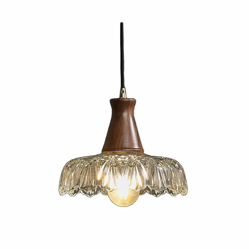 Lampada a Sospensione Regolabile in Vetro a Forma di Fiore per Soggiorno