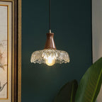 Lampada a Sospensione Regolabile in Vetro a Forma di Fiore per Soggiorno