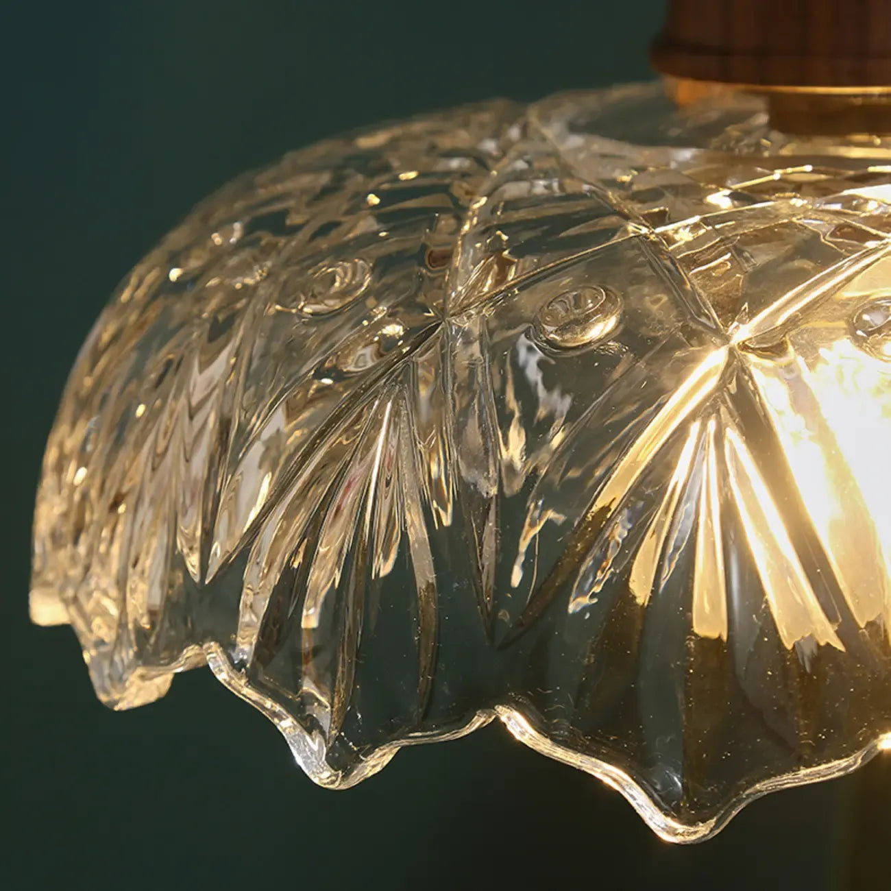Lampada a Sospensione Regolabile in Vetro a Forma di Fiore per Soggiorno