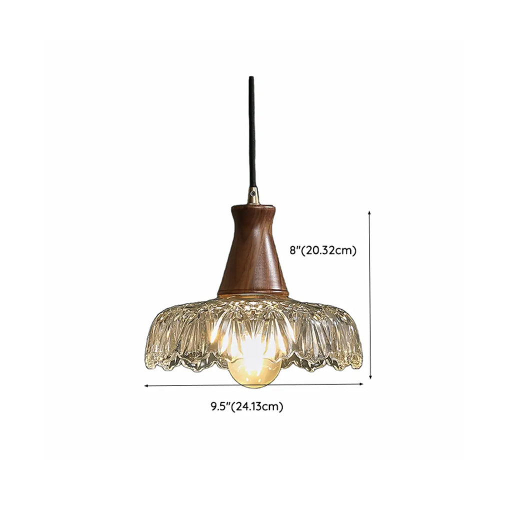 Lampada a Sospensione Regolabile in Vetro a Forma di Fiore per Soggiorno