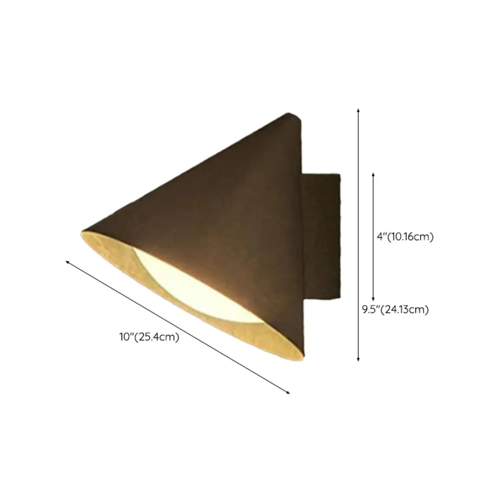 Applique murale extérieure minimaliste conique en métal noir certifiée LEED