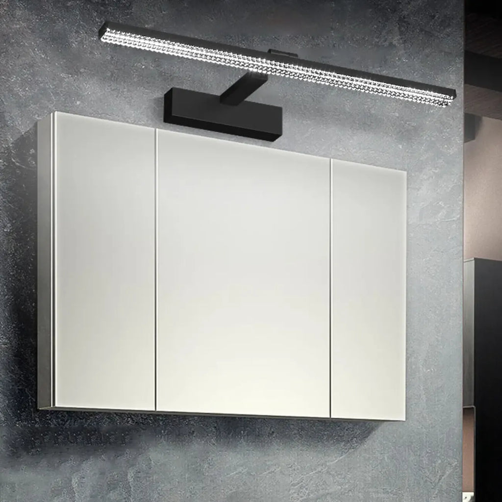 Applique murale LED noire élégante avec abat-jour en acrylique pour salle de bain