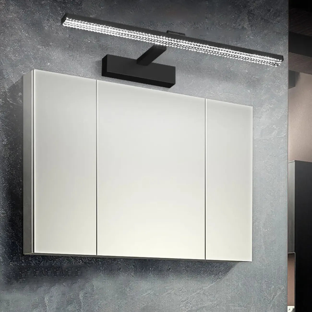Applique murale LED noire élégante avec abat-jour en acrylique pour salle de bain