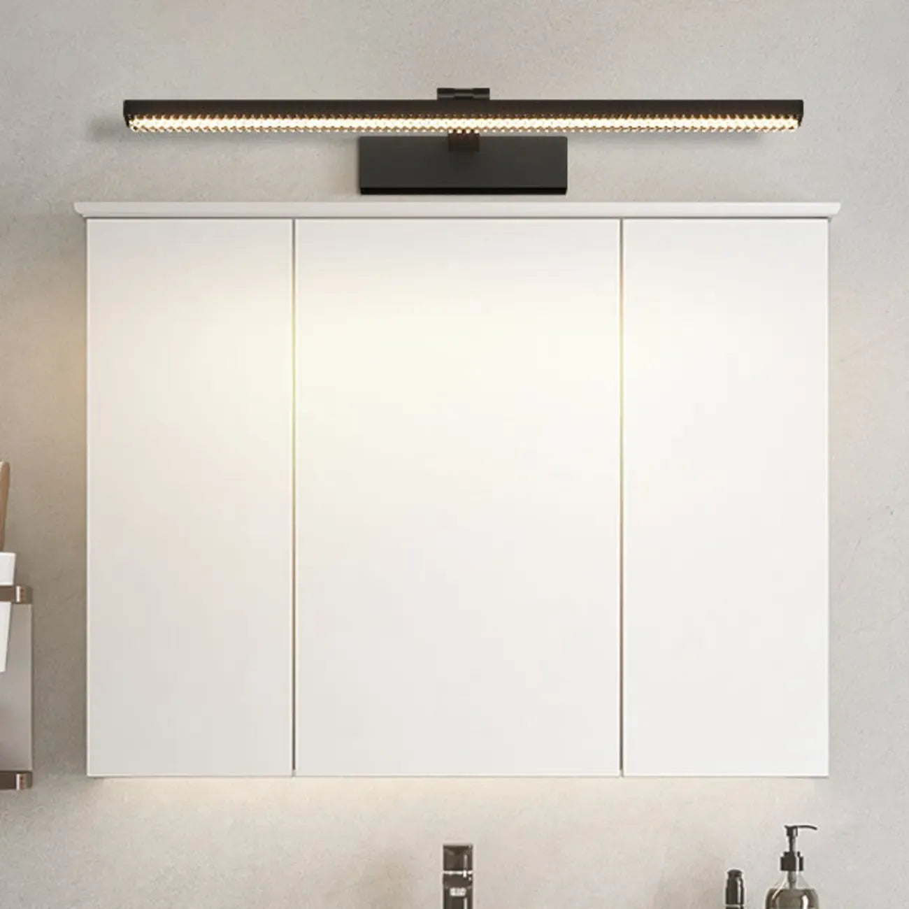 Applique murale LED noire élégante avec abat-jour en acrylique pour salle de bain