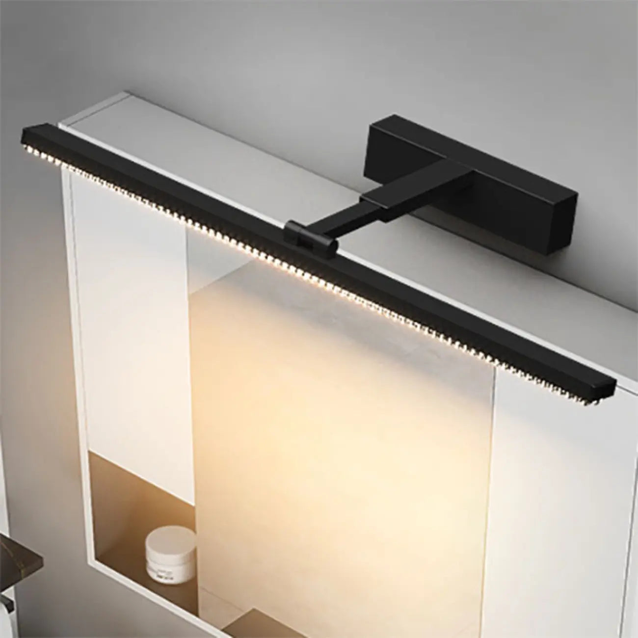 Applique murale LED noire élégante avec abat-jour en acrylique pour salle de bain