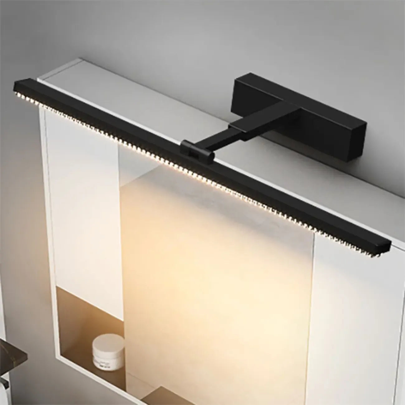 Applique murale LED noire élégante avec abat-jour en acrylique pour salle de bain