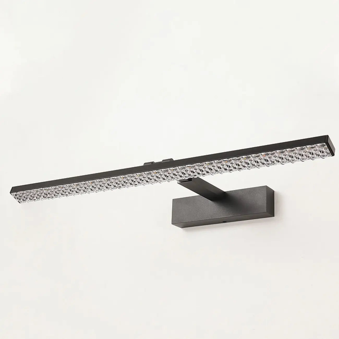 Applique murale LED noire élégante avec abat-jour en acrylique pour salle de bain