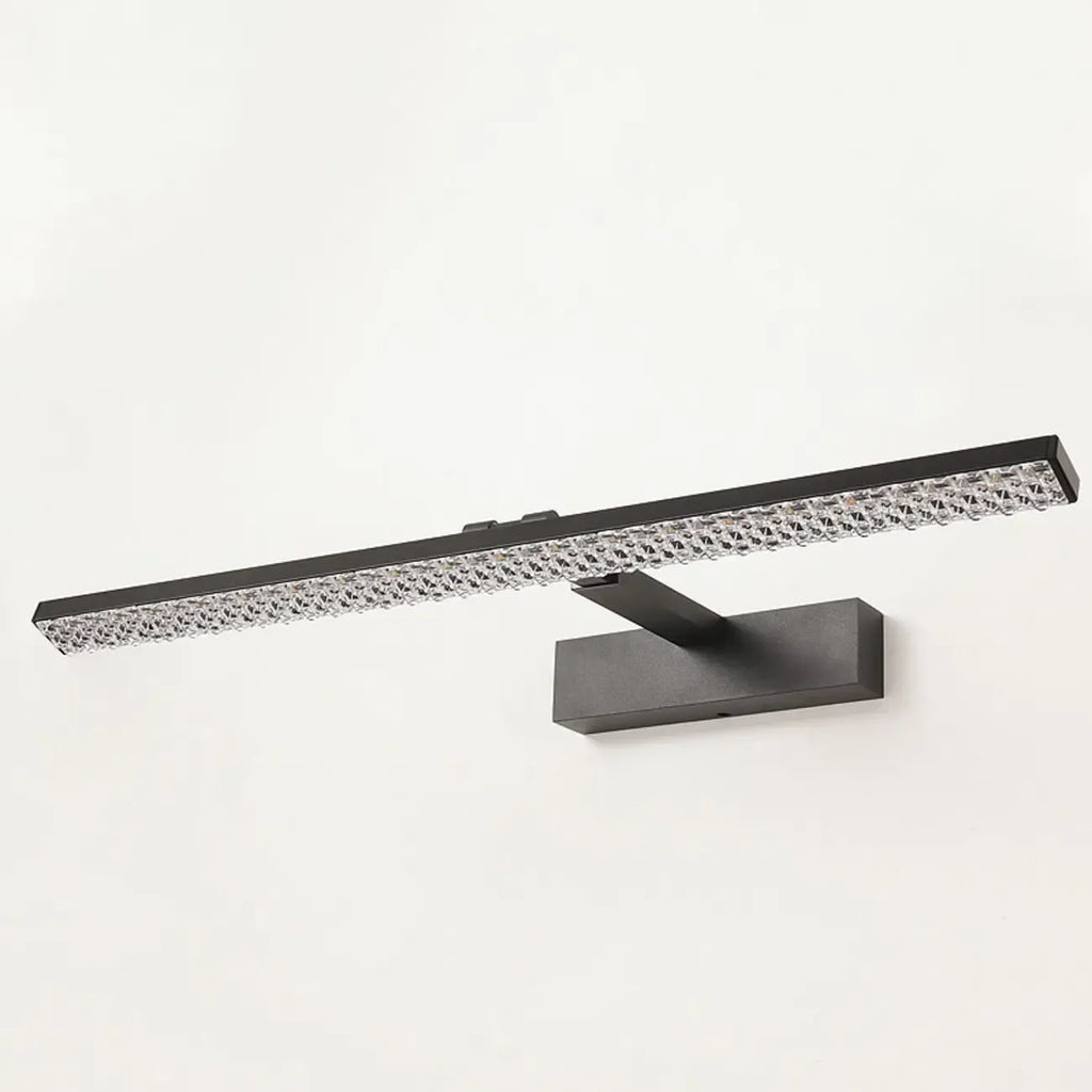 Applique murale LED noire élégante avec abat-jour en acrylique pour salle de bain