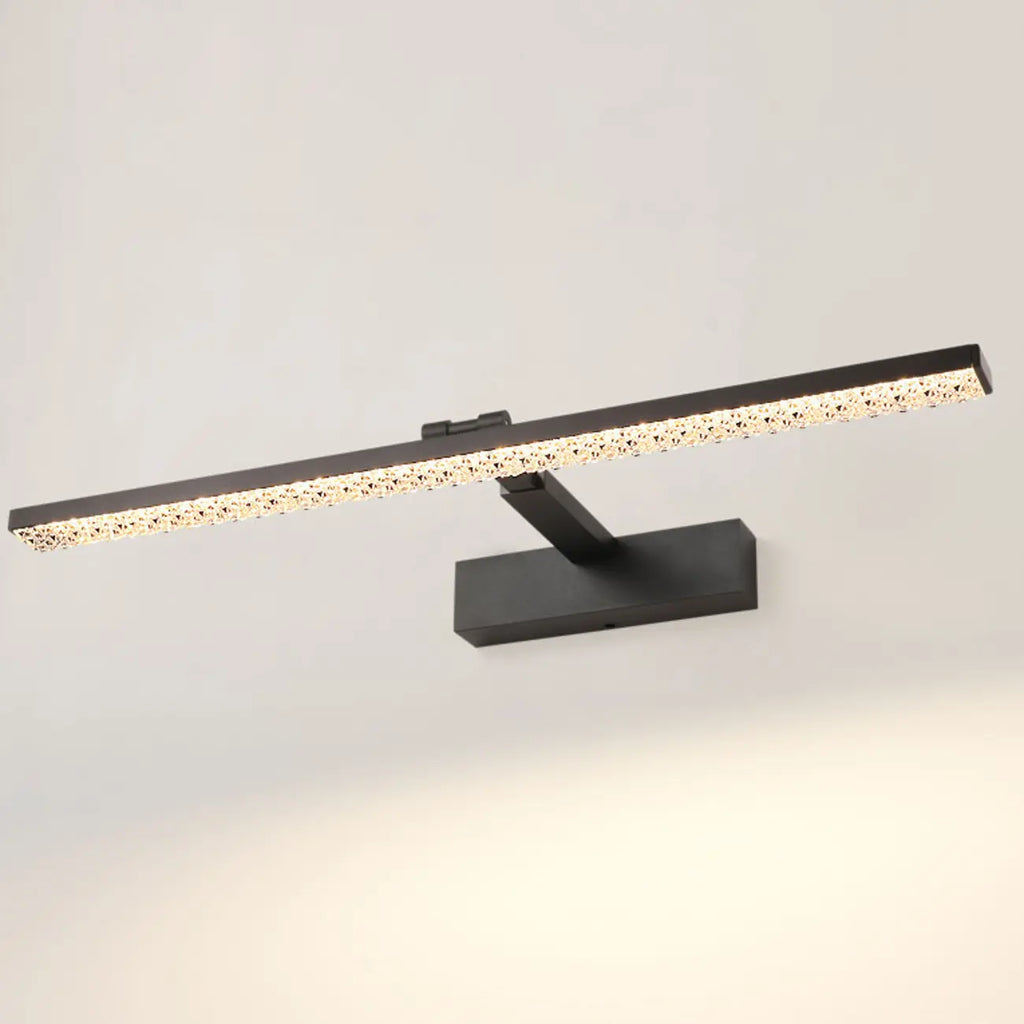 Applique murale LED noire élégante avec abat-jour en acrylique pour salle de bain