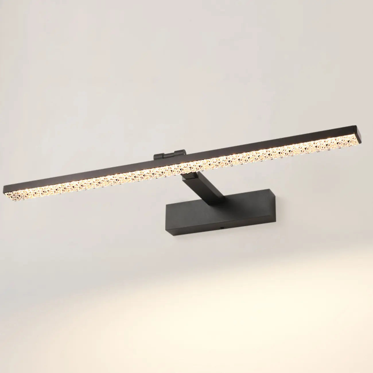 Applique murale LED noire élégante avec abat-jour en acrylique pour salle de bain